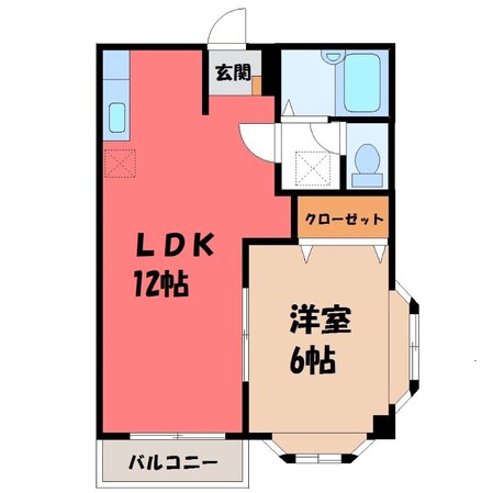 下館駅 徒歩15分 2階の物件間取画像